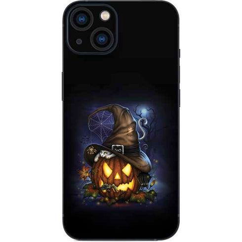 Halloween Cat and Jack O Lantern Pumpkin by Sarah Richter iPhone Skins